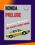 HONDA PRELUDE BA3-BA7 1987-1992 Full Manual Set – Repair & Maintenance Manual