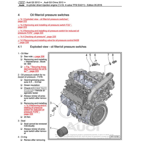 AUDI Q3 8U 2011-2018 Full Manual Set – Repair & Maintenance Manual