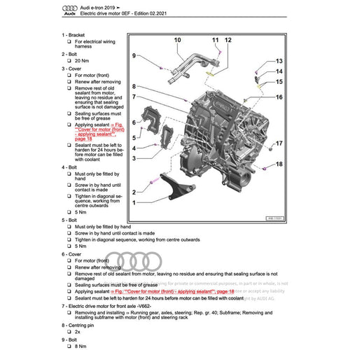 AUDI e-tron EV 2019+ Full Manual Set – Repair & Maintenance Manual