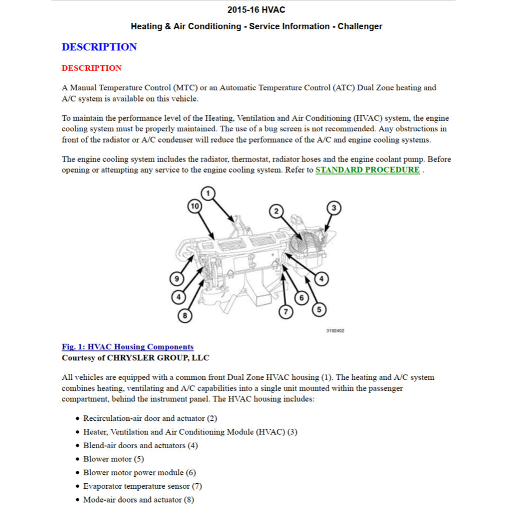 DODGE CHALLENGER III 2008-2020 Full Manual Set – Repair & Maintenance Manual