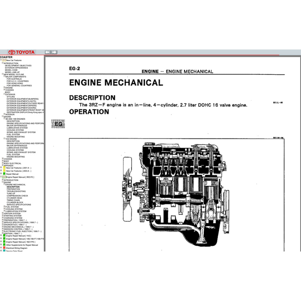 TOYOTA COASTER 1993-2016 Full Manual Set – Repair & Maintenance Manual