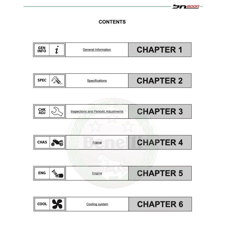 BENELLI BN600 R 2014-2018 Full Manual Set – Repair & Maintenance Manual and Spare Parts Catalog and User Handbook